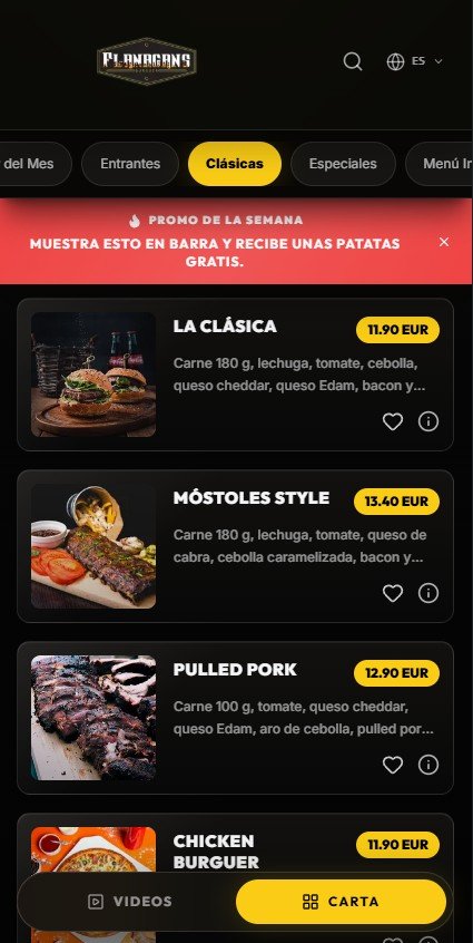 Menú QR visual de TuPlatto en móvil